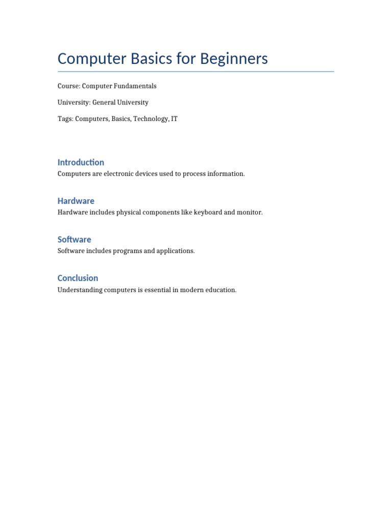 Computer Basics | PDF
