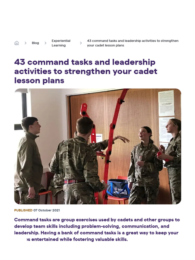 43 Command Tasks To Boost Cadet Leadership Skills | PDF | Skill ...