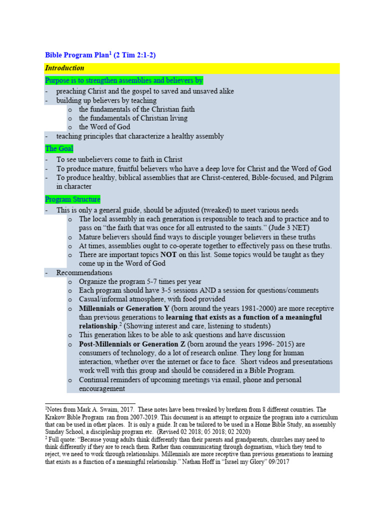 Bible Program 2 | PDF | Jesus | Salvation