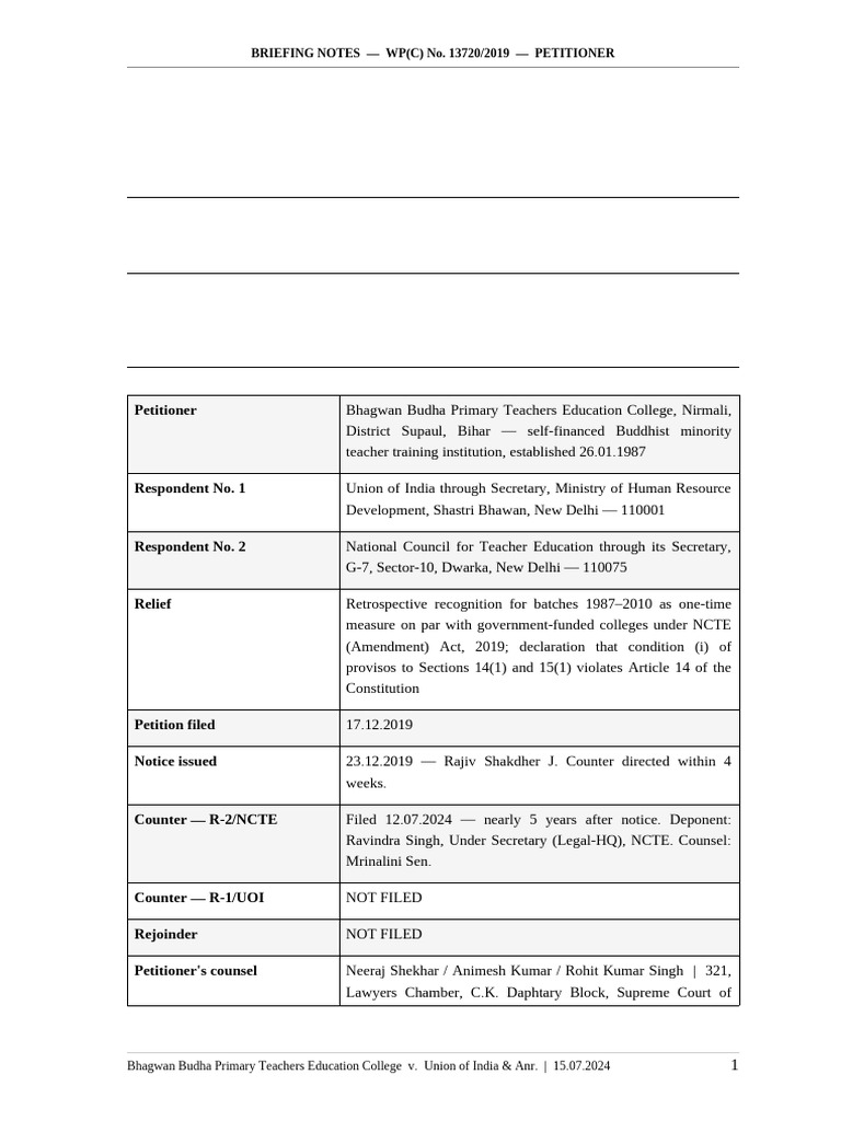 Briefing Notes Final Hearing v2 | PDF | Mandamus | Public Law
