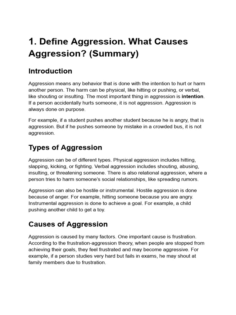 Aggression | PDF | Aggression | Bullying