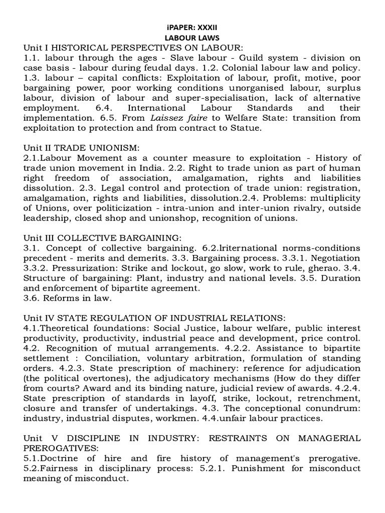 Paper - I Labour Laws | PDF | Labour Law | Employment