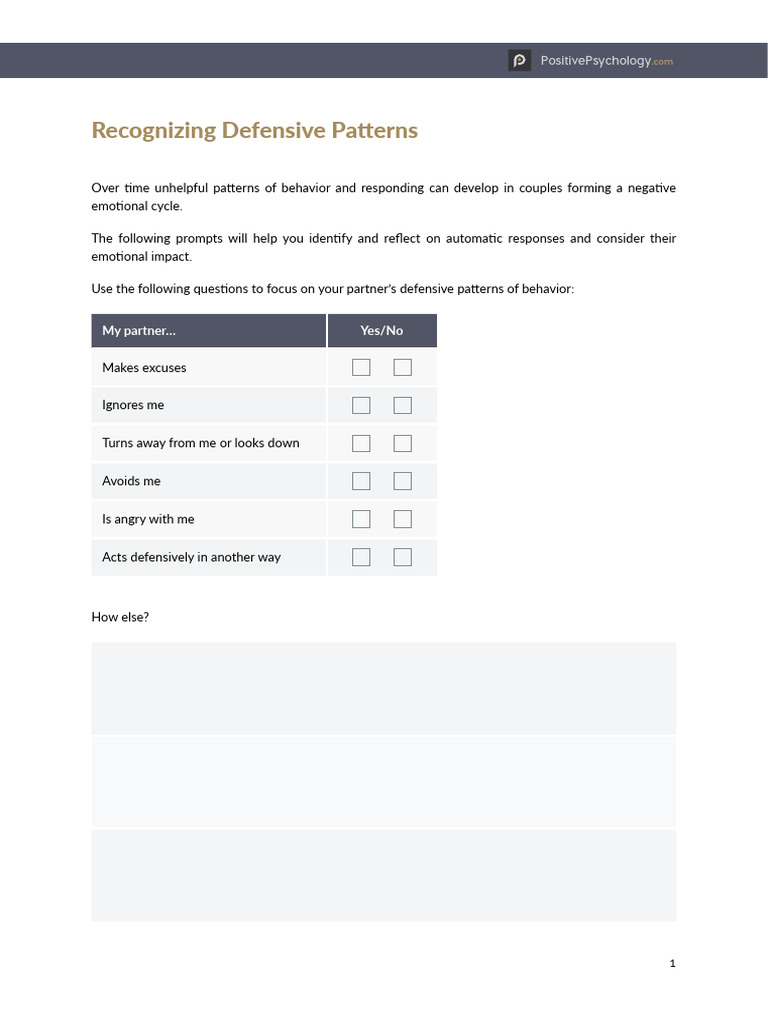Recognizing Defensive Patterns | PDF