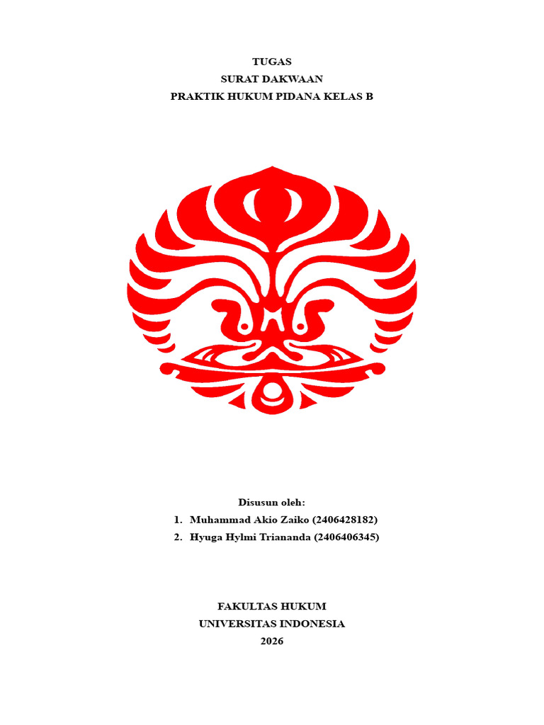 Prapid B - Surat Dakwaan - M. Akio Zaiko Dan Hyuga Hylmi T. | PDF