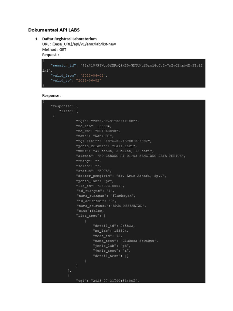 Dokumentasi API LABS Updated-1 | PDF