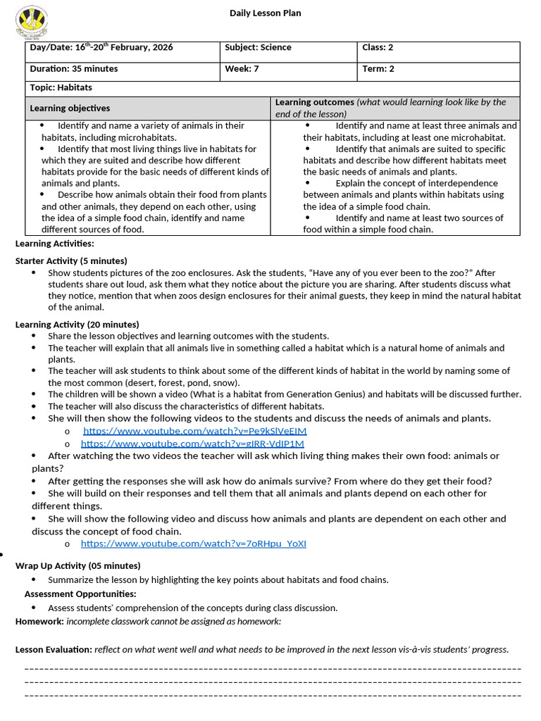 Lesson Plan Science Week 7 | PDF