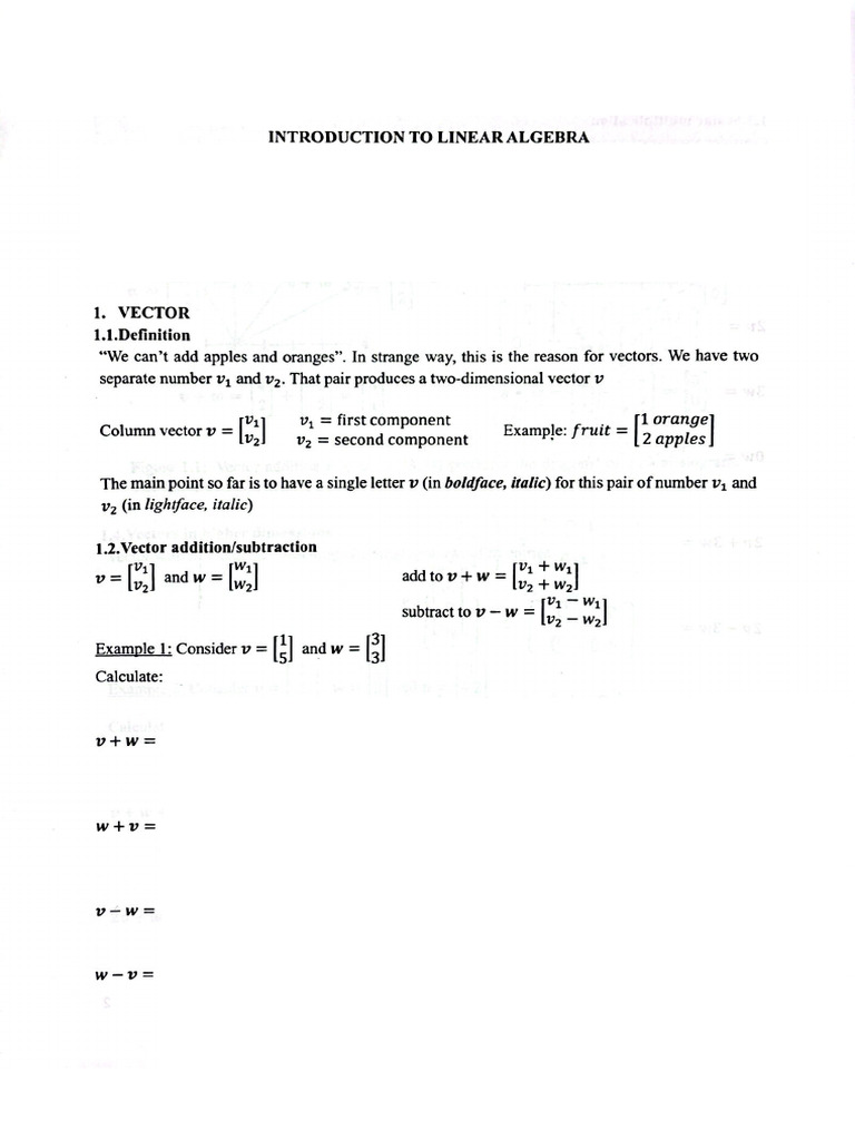 Introduction To Linear Algebra | PDF