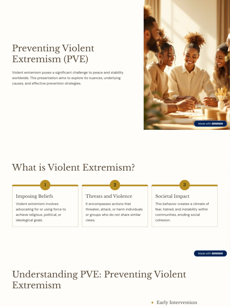 Preventing Violent Extremism PVE | PDF | Extremism