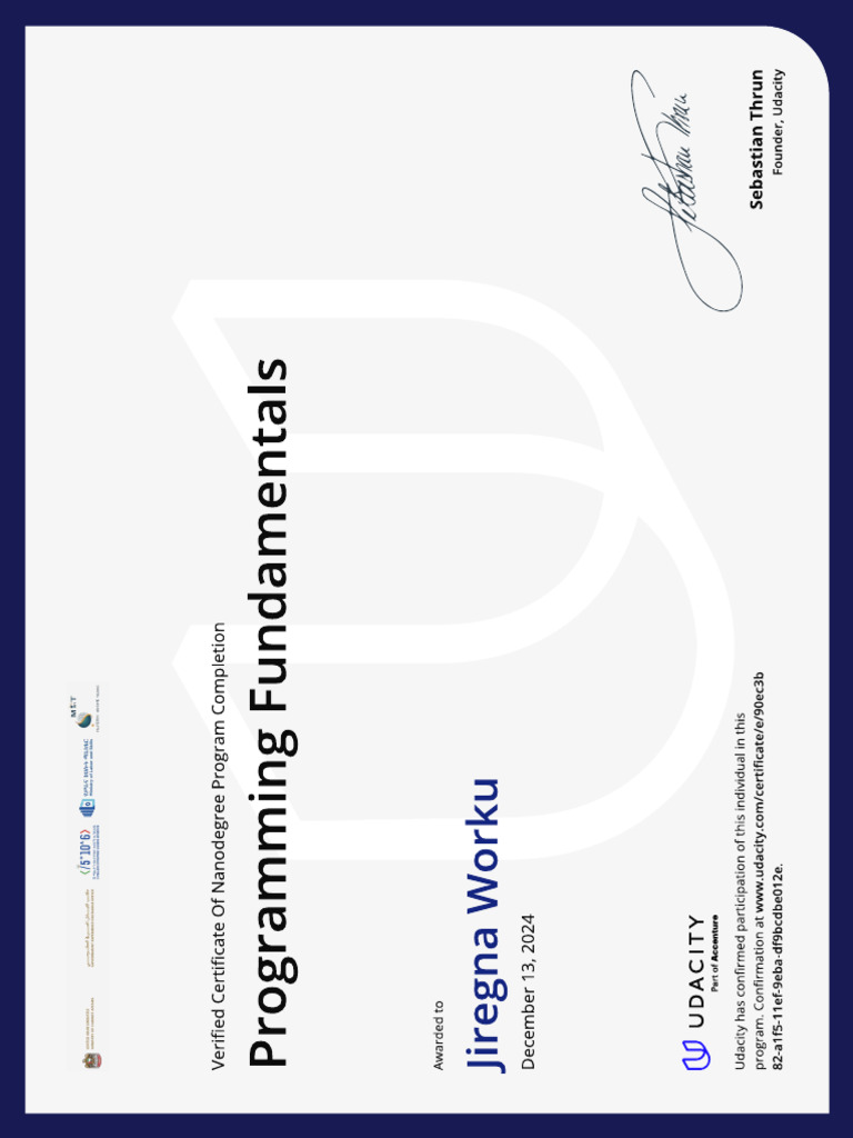 Jiregna Worku Certified by PL | PDF