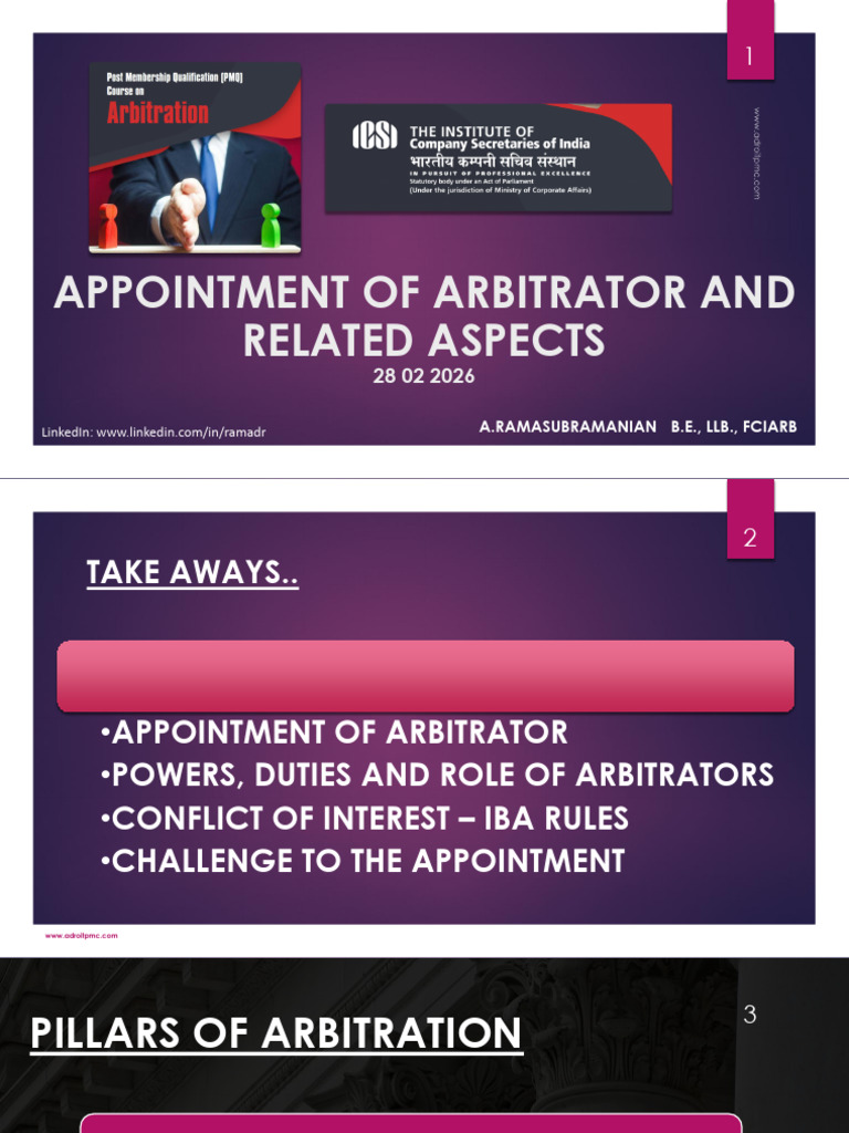 Appointment of Arbitrators | PDF