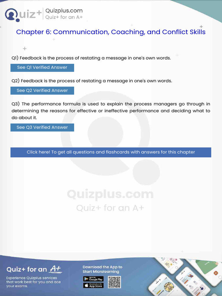 Feedback Is The Process of Restating A Message in Ones Own Words | PDF ...