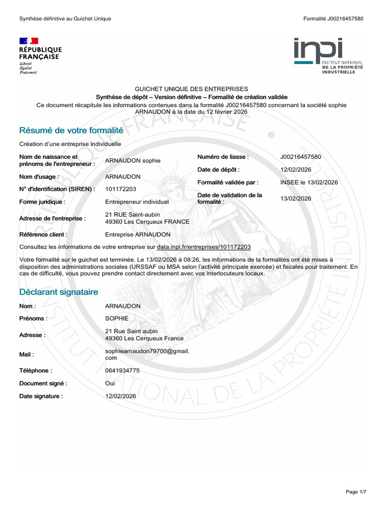 Document de Synthese J00216457580 Valide | PDF