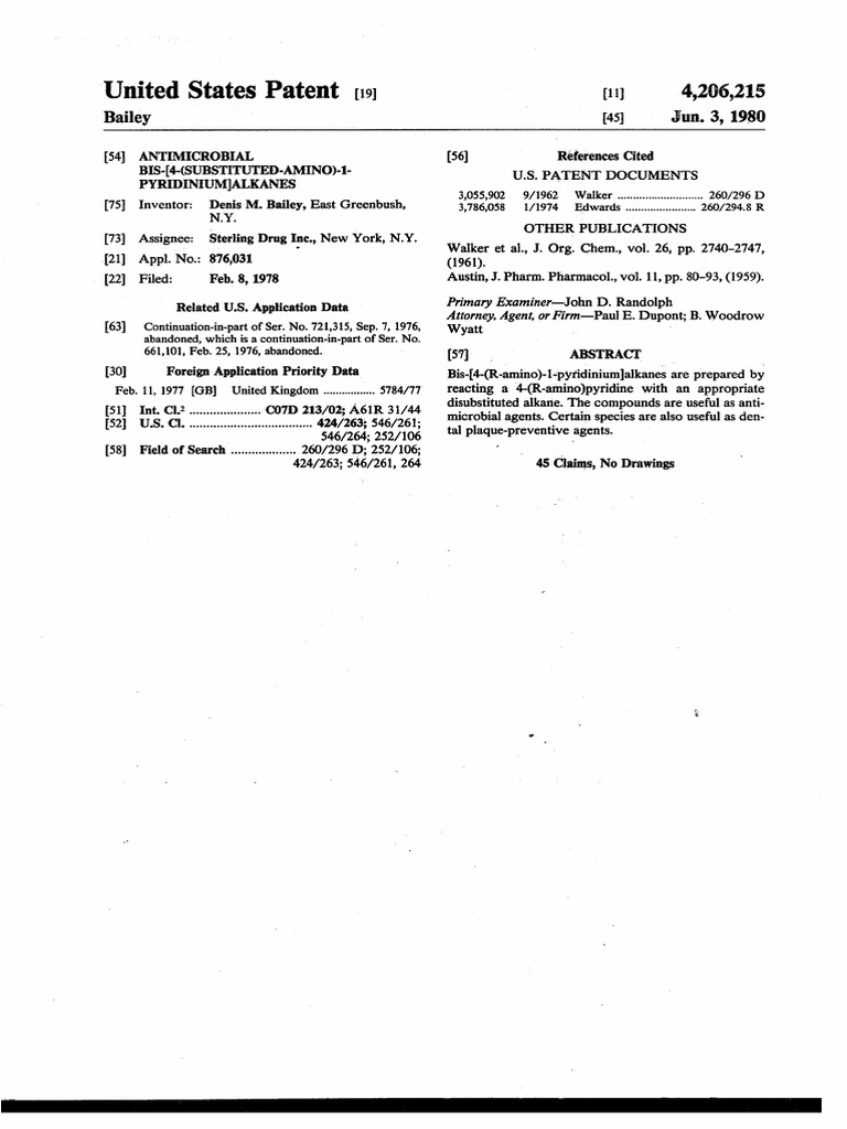 US4206215 | PDF | Amine | Salt (Chemistry)