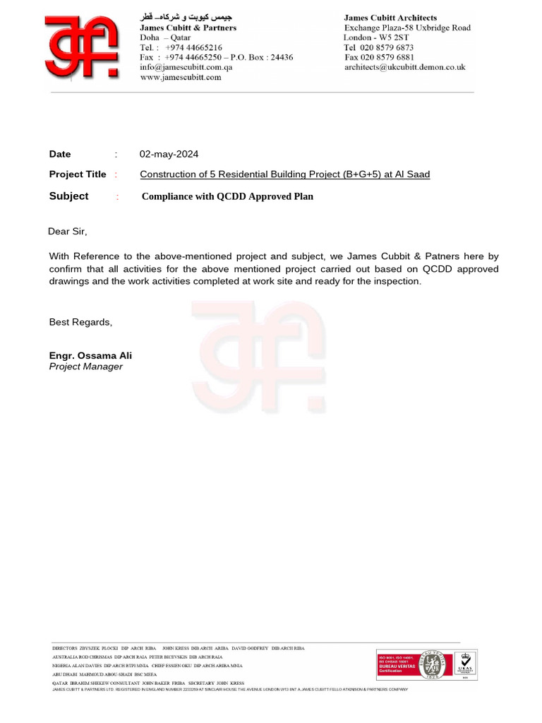 Compliance With QCDD Approved Plan | PDF