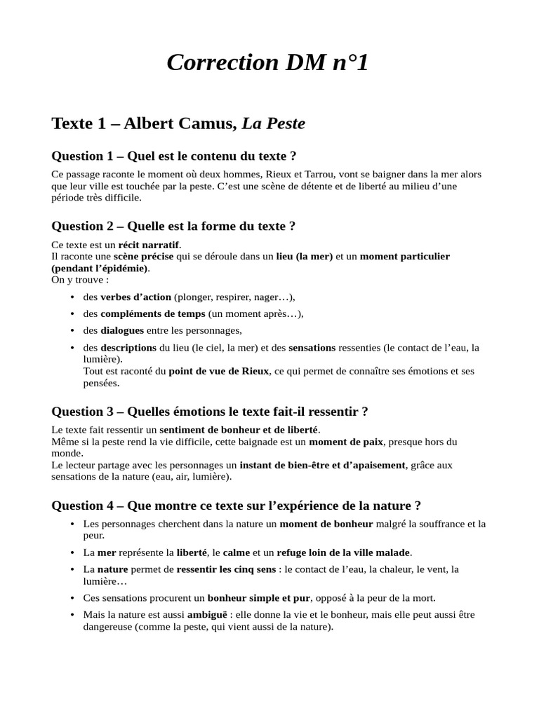 Correction DM N°1 | PDF | Michel de Montaigne | Amour