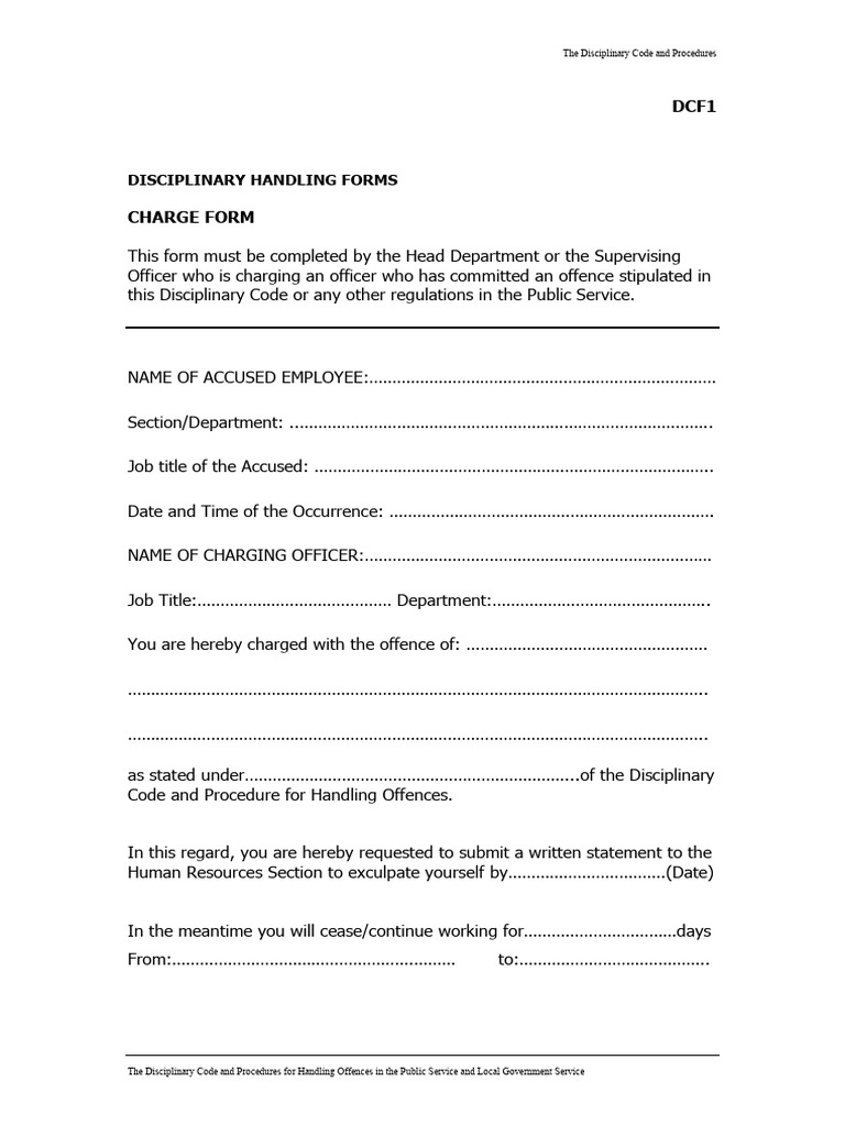 New Disciplinary Charge Form-Template | PDF