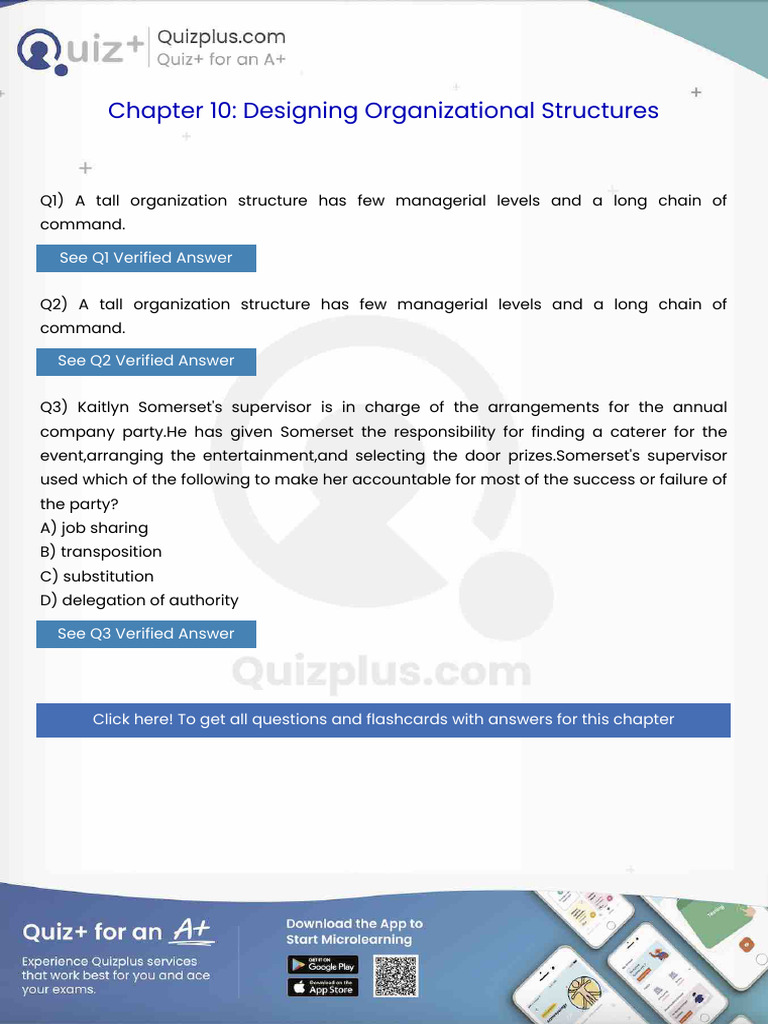 A Tall Organization Structure Has Few Managerial Levels and A Long ...