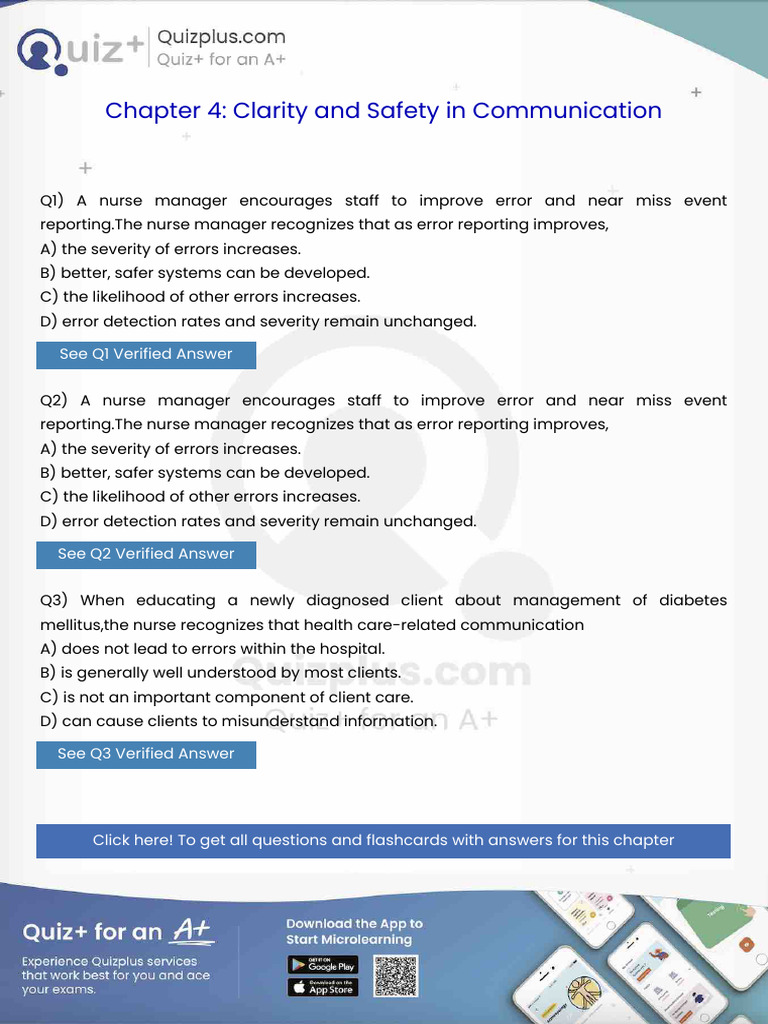 A Nurse Manager Encourages Staff To Improve Error and Near Miss Event ...