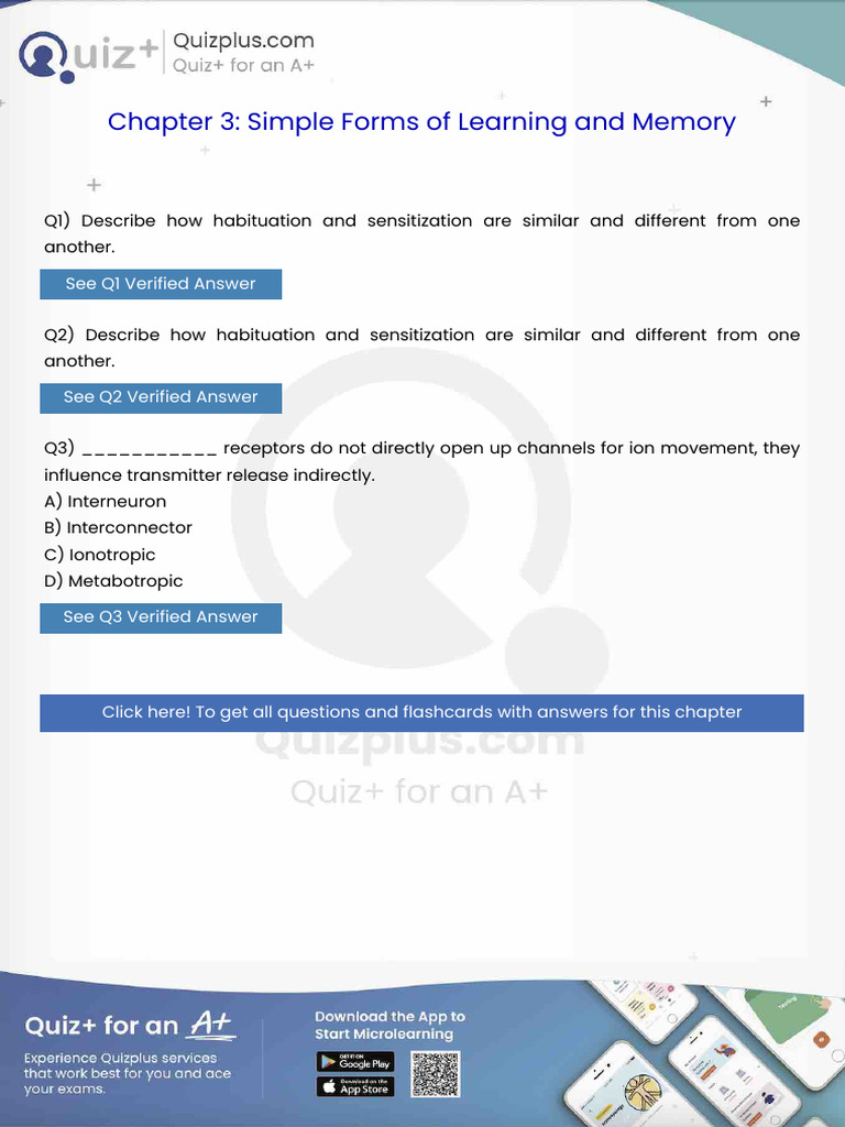 Describe How Habituation and Sensitization Are Similar and Different ...