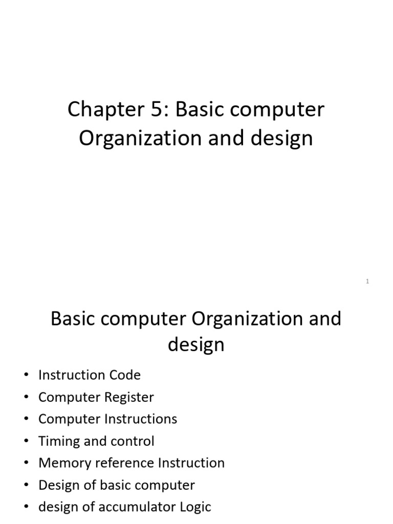 Chapter 5 Basic Computer Organization and Design | PDF | Central ...