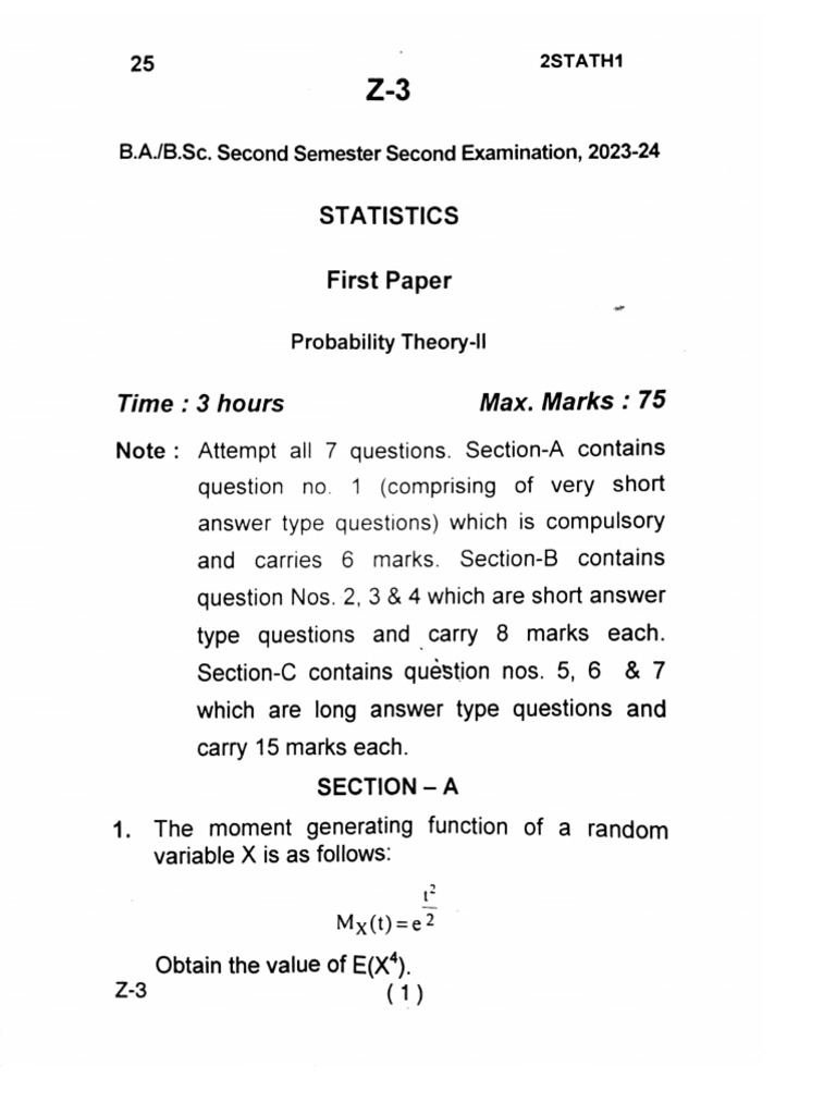 Sem2 Pyq Statistics | PDF