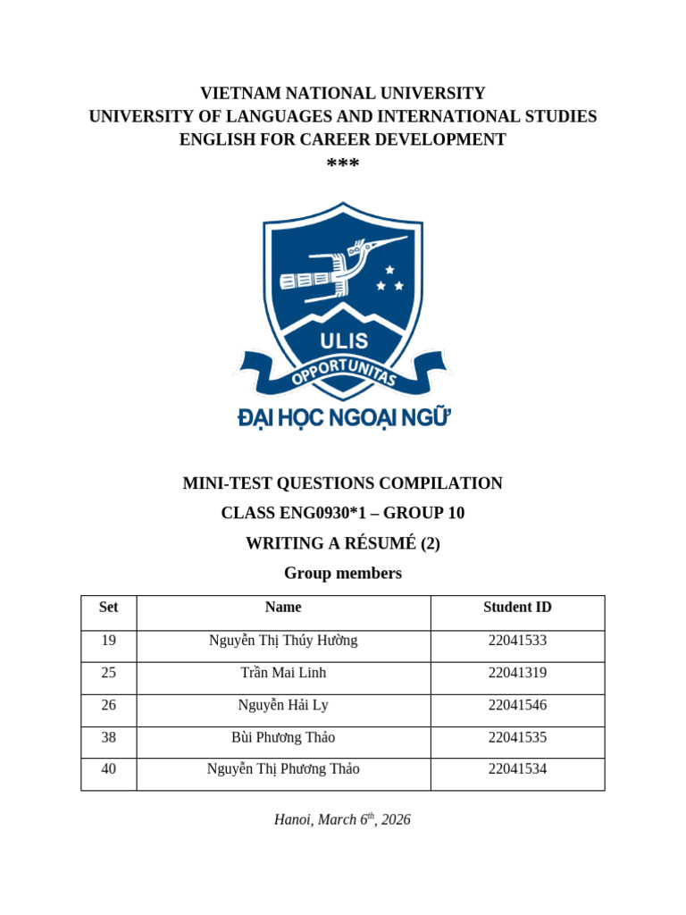 Group 10 - Mini Test | PDF