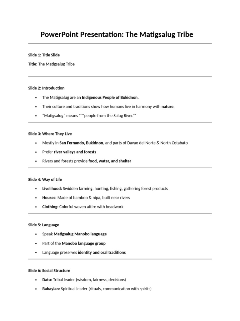 The Matigsalug Tribe - Group 4 Temporary | PDF | Ethnic Groups ...