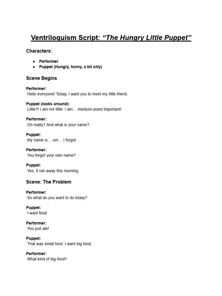 Ventriloquism Script - 