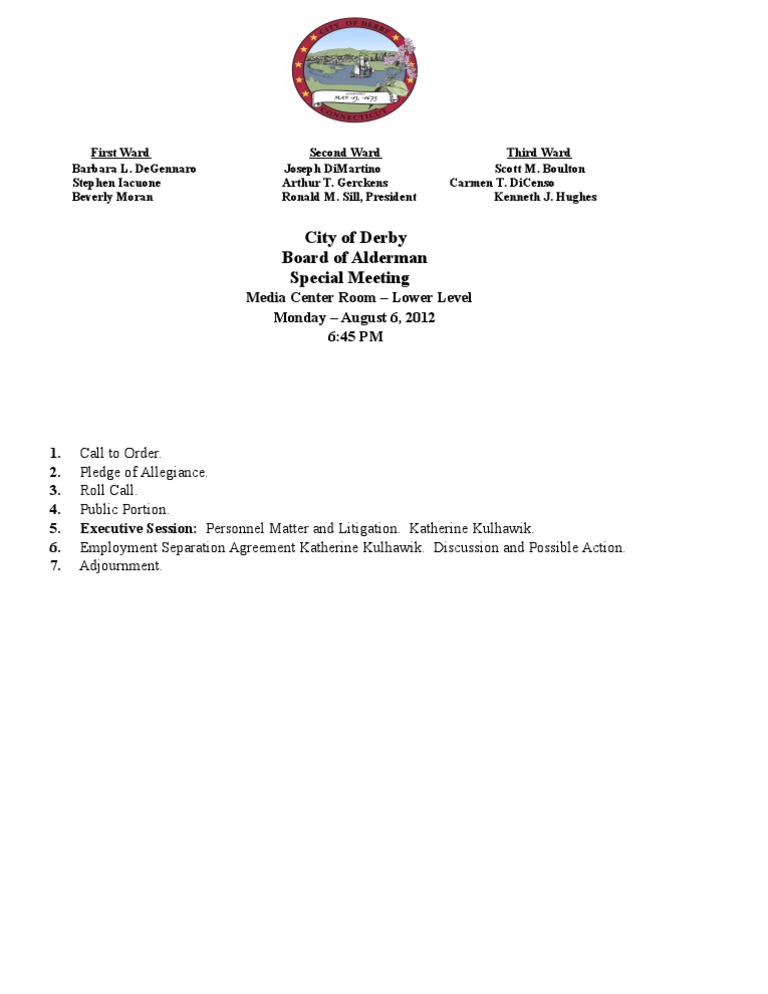 Derby Special Meeting | PDF