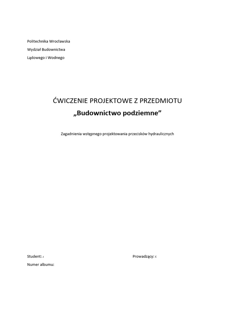 Przyklad Zadania Projektowego | PDF