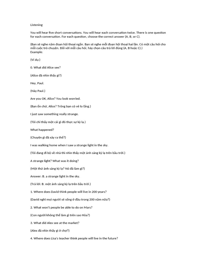 Listening Review Unit 6 | PDF