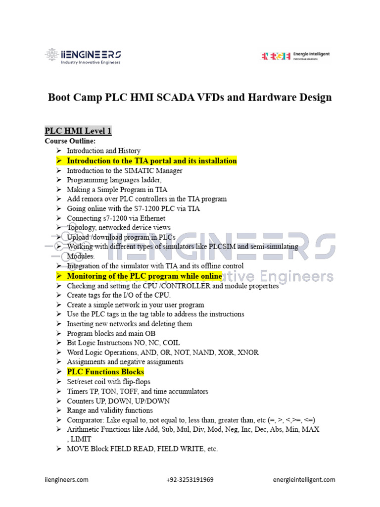 PLC Hmi Scada Bootcamp | PDF | Programmable Logic Controller | Computer ...
