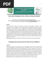 Intervenções Pedagógicas afetas a Música na Educação Infantil  com nome