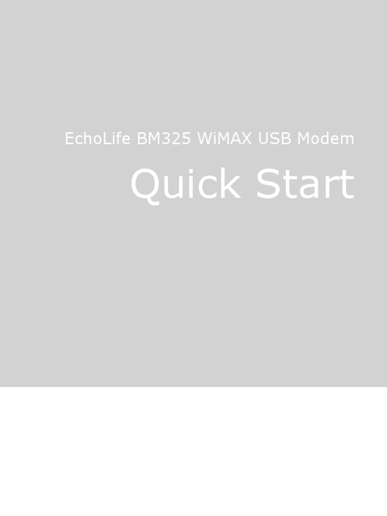 Echolife Bm325 Wimax Usb Modem Quick Start V300r001 03 Basic Version Usb Duplex Telecommunications