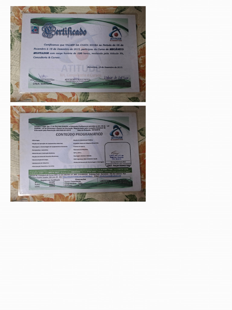 Certificado Valmir | PDF