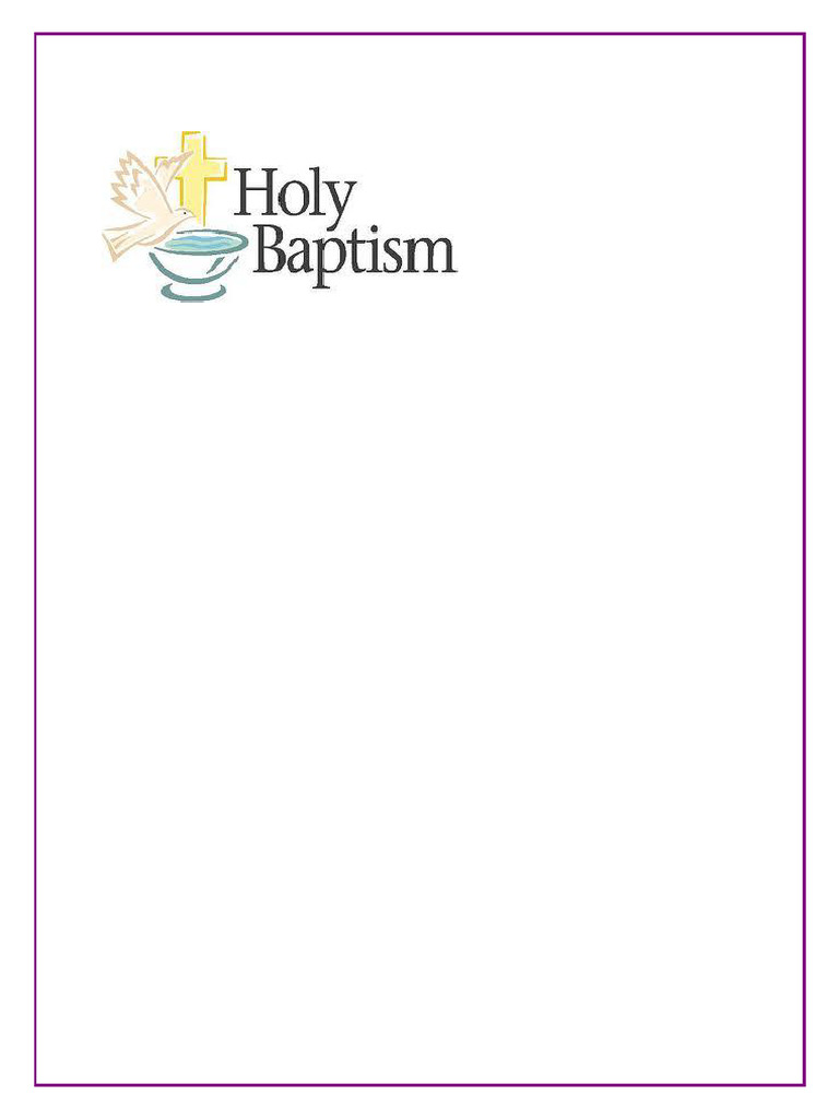 The Sacrament of Baptism Signs and Symbols | PDF | Baptism | Godparent