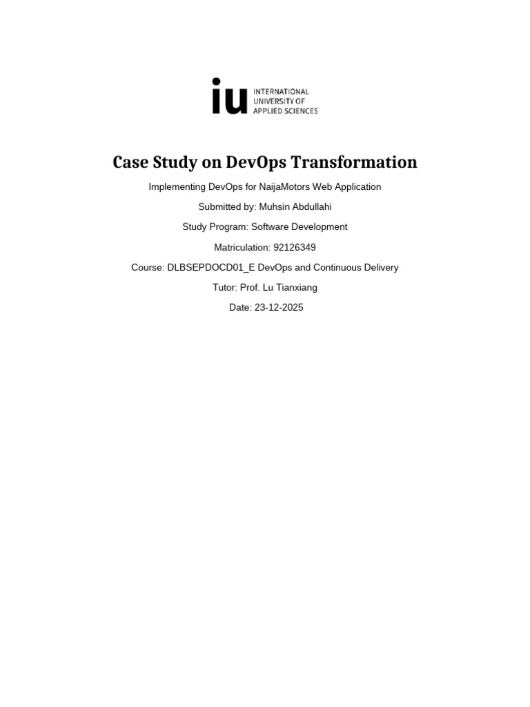 Case Study DevOps Final v5 | PDF | Information Technology Management ...