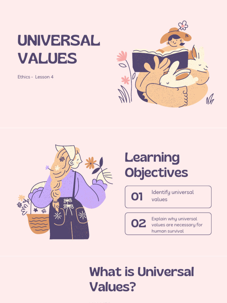 Lesson 5 Universal Values Human Dignity | PDF | Value (Ethics) | Dignity
