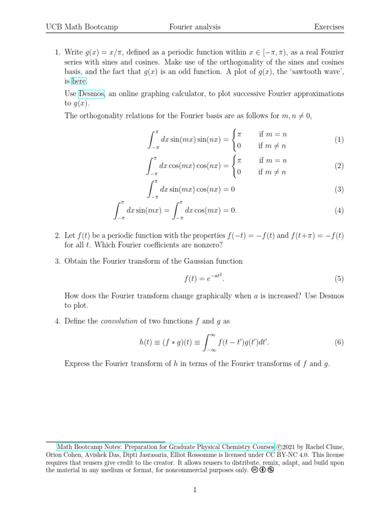 Fourier Analysis Problems - 7 | PDF | Fourier Transform | Mathematics