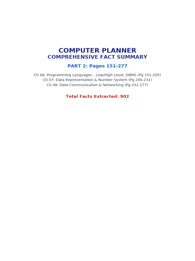 Part2 Computer Planner Summary | PDF | Control Flow | Assembly Language
