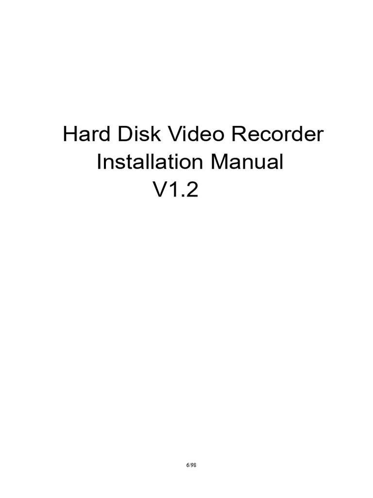 Hard Disk Video Recorder Installation Manual V1.2 | PDF | Video | Power ...