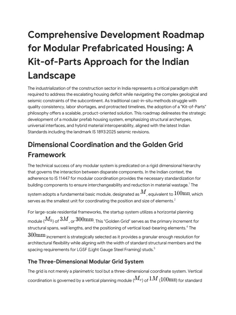 Modular Prefab Housing Roadmap - India | PDF | Precast Concrete ...