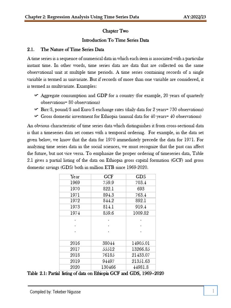 Econometrics II Chapter 2 Lecture Note | PDF | Stationary Process ...