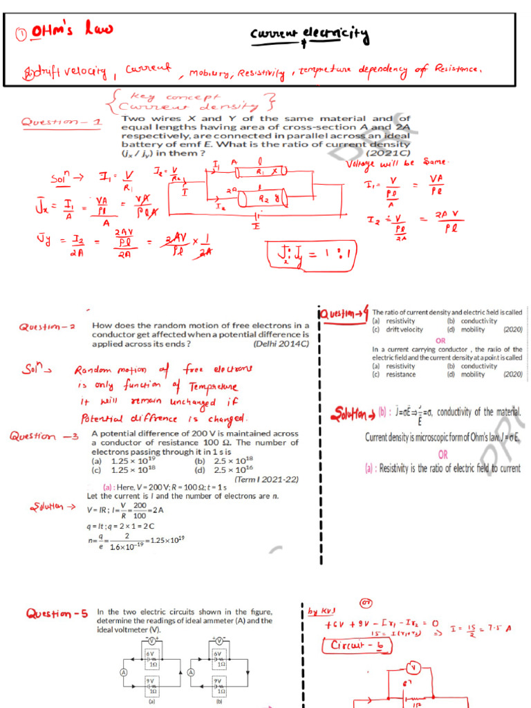 Current Ele 2 Class Worksheet | PDF