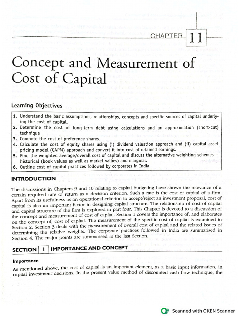 Unit - III Concept & Measurement of Cost of Capital | PDF