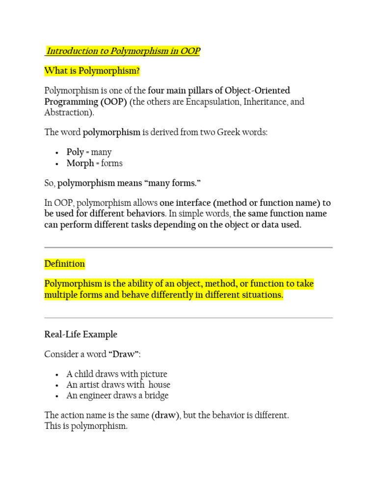 Unit 5 Polymerphism Final | PDF | Method (Computer Programming ...