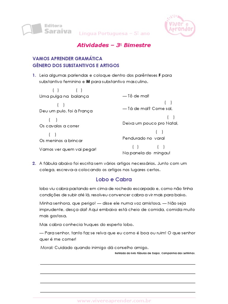 VARAL DE ATIVIDADES: GRAMÁTICA: Aumentativo e diminutivo