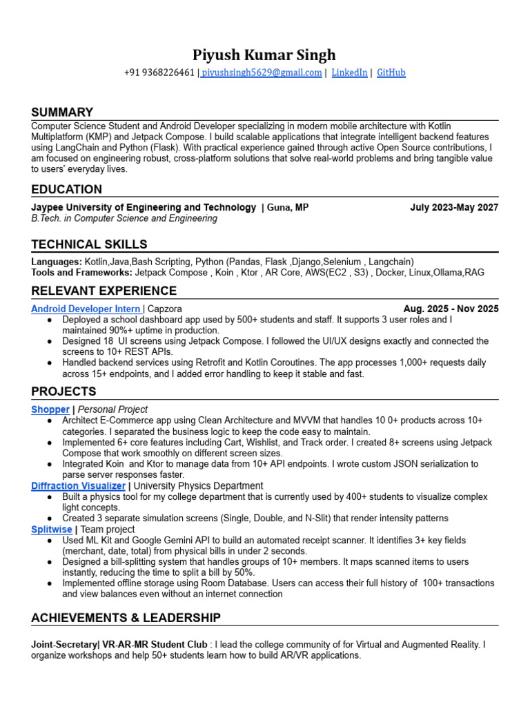 Resume - v2.2 | PDF | Augmented Reality | Virtual Reality