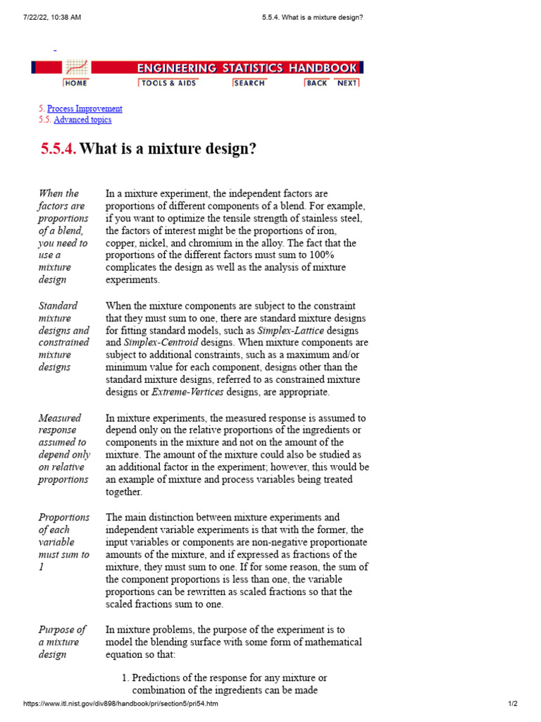 5.5.4. What Is A Mixture Design | PDF | Experiment | Mixture