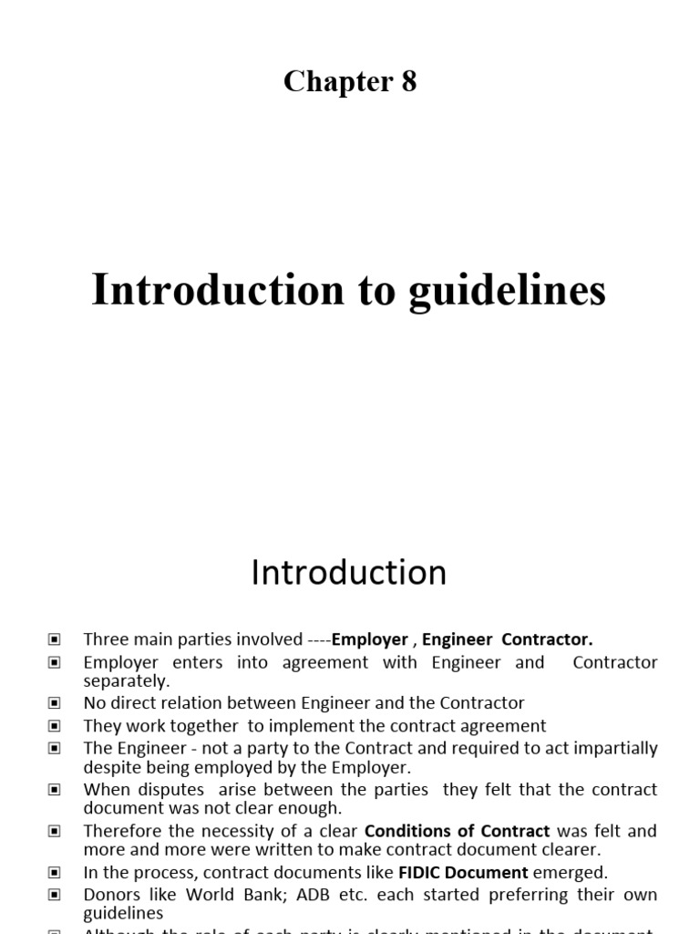 Chapter 8 Intro To Guidelines Final | PDF
